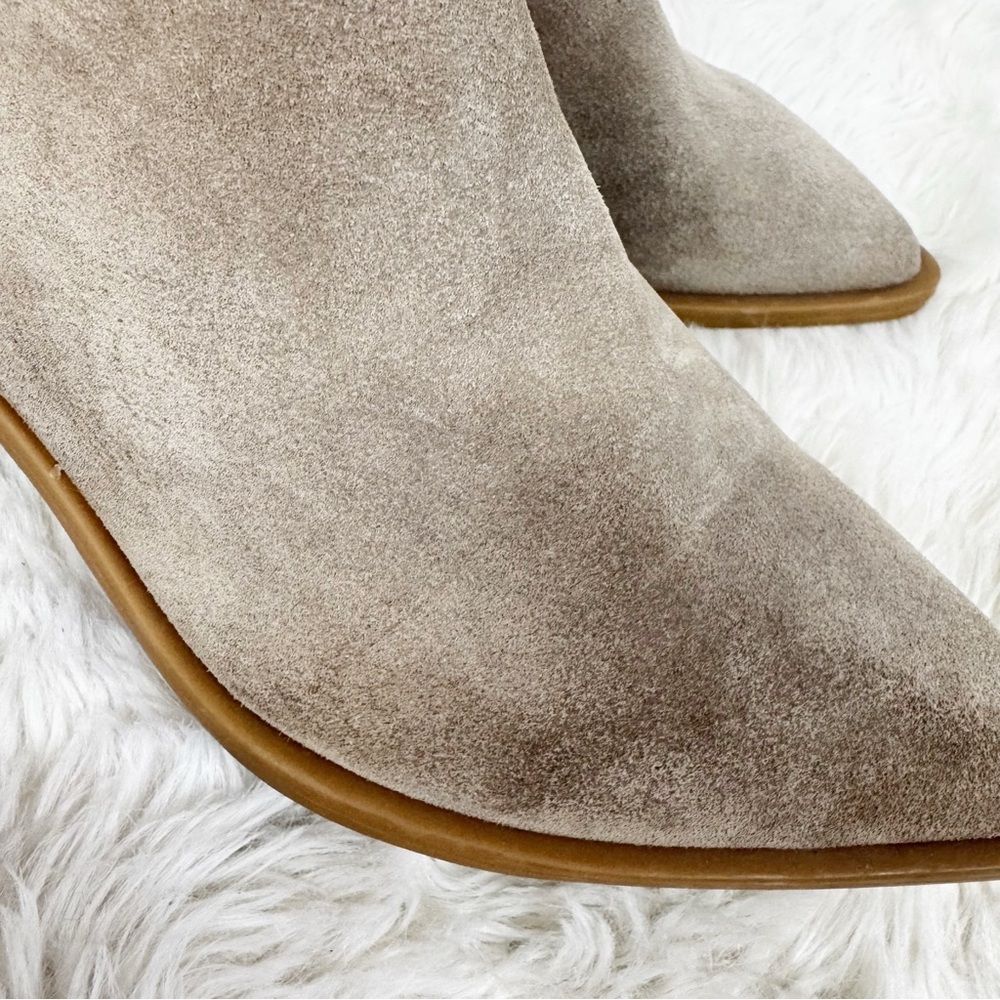 New DOLCE‎ VITA Sonnie Taupe Suede Ankle Boot Bootie Size 7.5 Snakeskin Print - Picture 5 of 14
